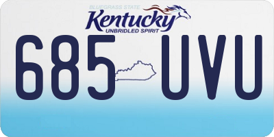 KY license plate 685UVU