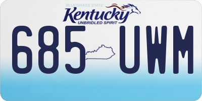KY license plate 685UWM