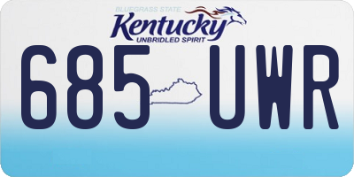 KY license plate 685UWR