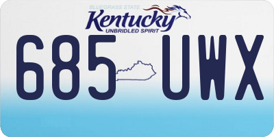 KY license plate 685UWX