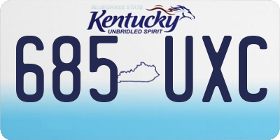 KY license plate 685UXC
