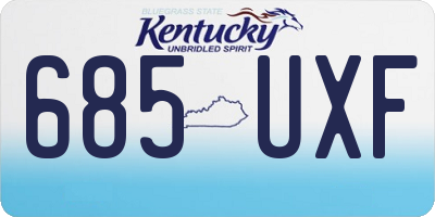 KY license plate 685UXF
