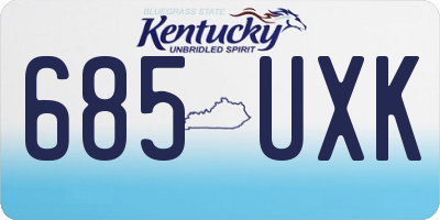 KY license plate 685UXK
