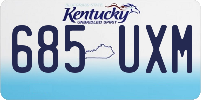 KY license plate 685UXM