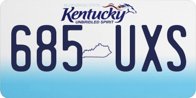 KY license plate 685UXS