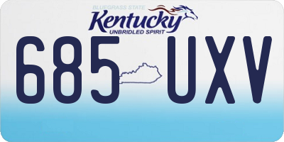 KY license plate 685UXV