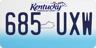 KY license plate 685UXW