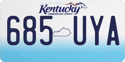 KY license plate 685UYA