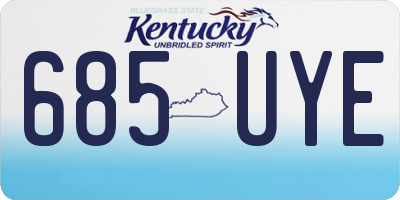 KY license plate 685UYE