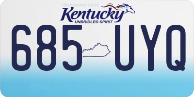 KY license plate 685UYQ