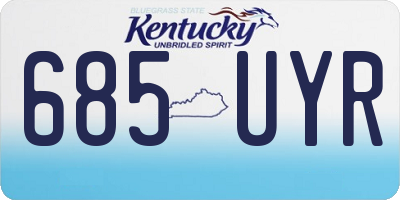 KY license plate 685UYR