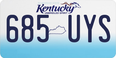 KY license plate 685UYS
