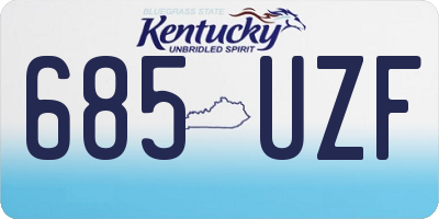 KY license plate 685UZF
