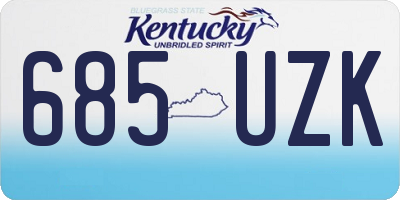 KY license plate 685UZK