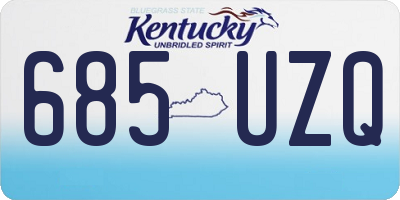KY license plate 685UZQ
