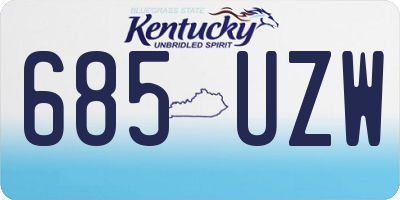 KY license plate 685UZW