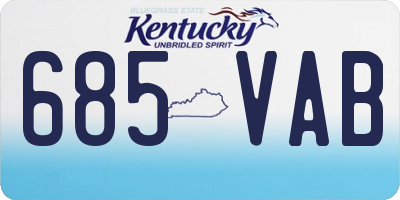 KY license plate 685VAB