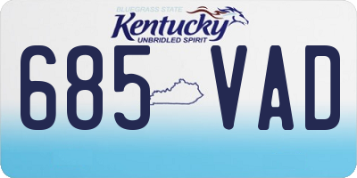 KY license plate 685VAD