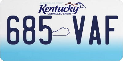 KY license plate 685VAF