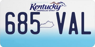 KY license plate 685VAL