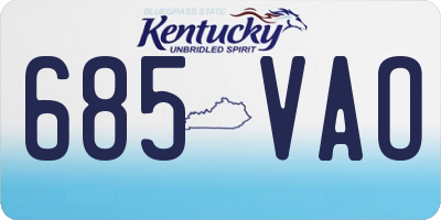 KY license plate 685VAO