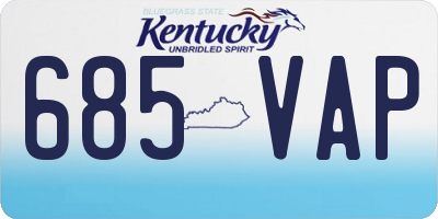 KY license plate 685VAP