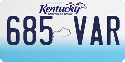 KY license plate 685VAR