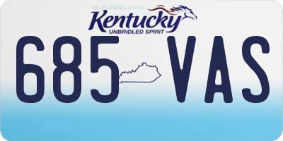 KY license plate 685VAS