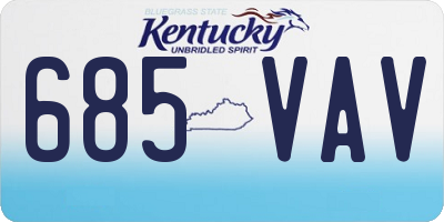 KY license plate 685VAV