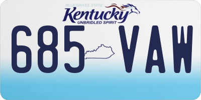 KY license plate 685VAW