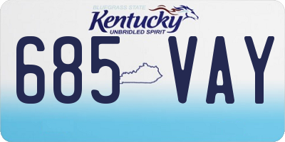 KY license plate 685VAY