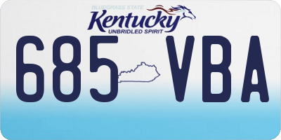 KY license plate 685VBA