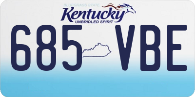 KY license plate 685VBE