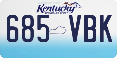 KY license plate 685VBK
