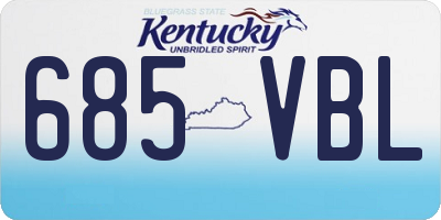 KY license plate 685VBL