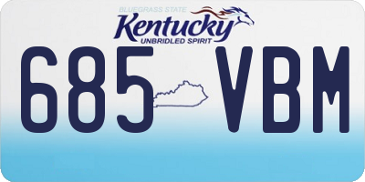 KY license plate 685VBM