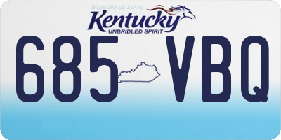 KY license plate 685VBQ