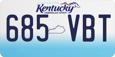 KY license plate 685VBT
