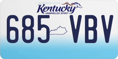 KY license plate 685VBV