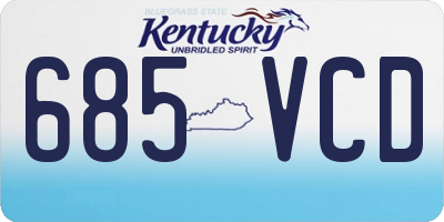 KY license plate 685VCD