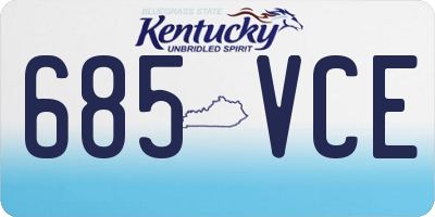 KY license plate 685VCE