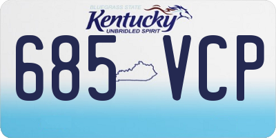 KY license plate 685VCP