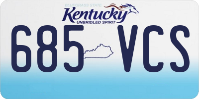 KY license plate 685VCS