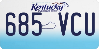 KY license plate 685VCU