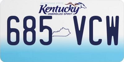 KY license plate 685VCW