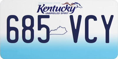 KY license plate 685VCY