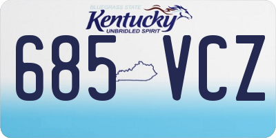 KY license plate 685VCZ