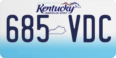 KY license plate 685VDC