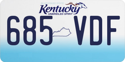 KY license plate 685VDF