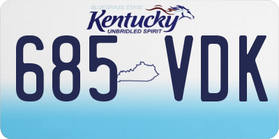 KY license plate 685VDK